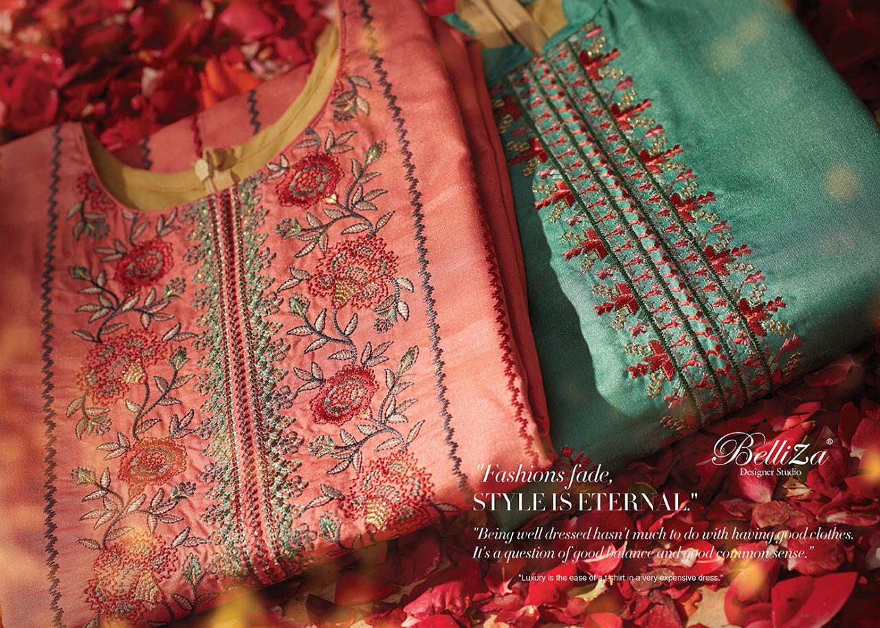 Belliza designer the diva classy catchy modern Style pure handloom silk With Embroided Salwar suits