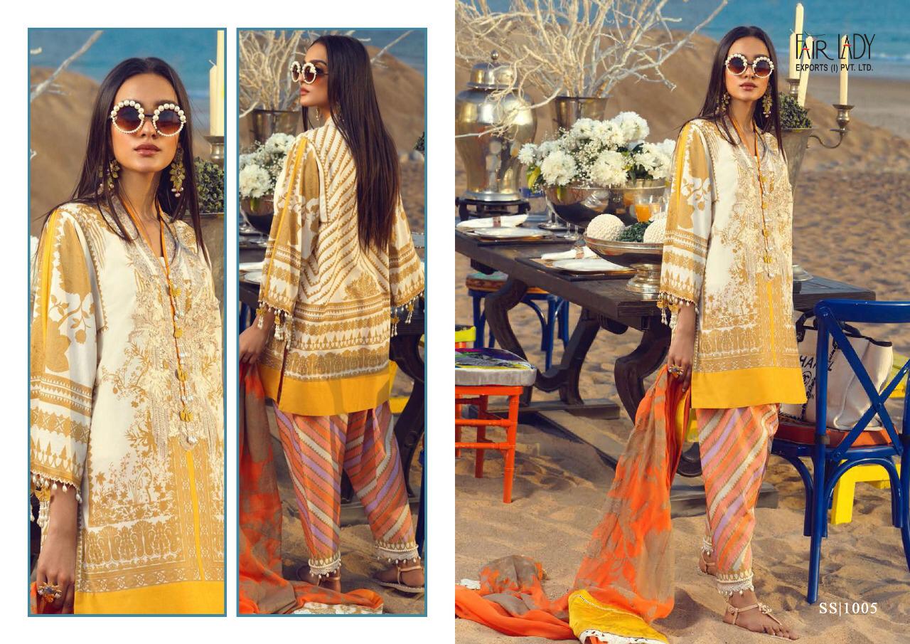 Fairlady Sana safinaz satin stunning look jam satin print Embroided Pakistani concept Salwar suits With cotton duppata