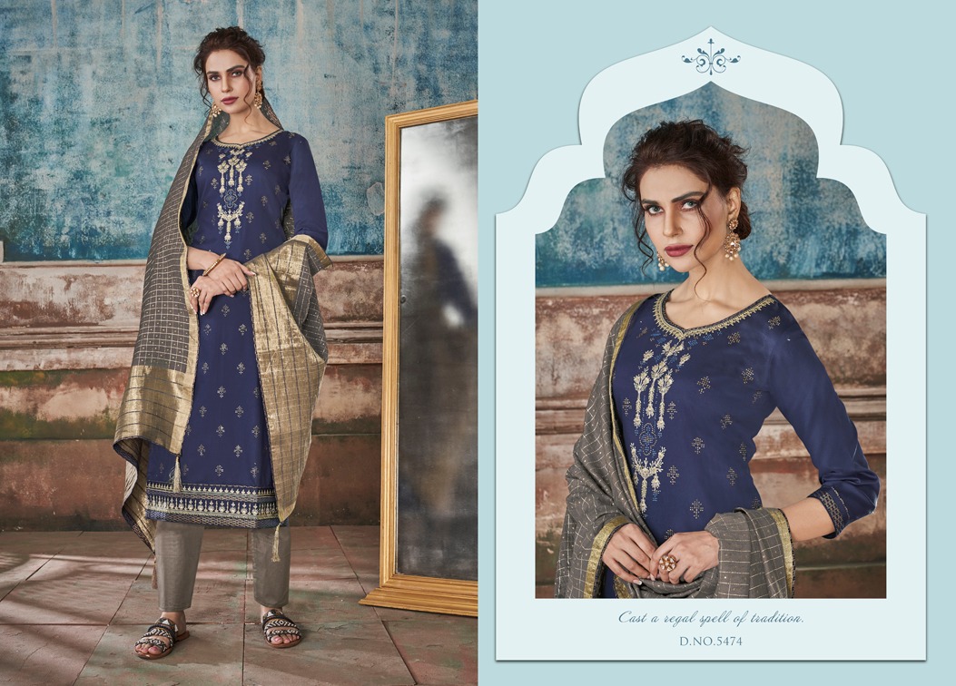 Kessi fabrics saugat jam Silk with sarvoski daimond work Embroided Salwar suits