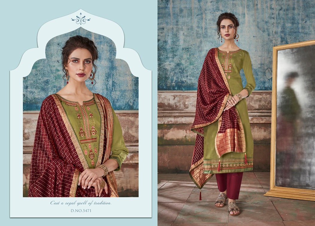 Kessi fabrics saugat jam Silk with sarvoski daimond work Embroided Salwar suits