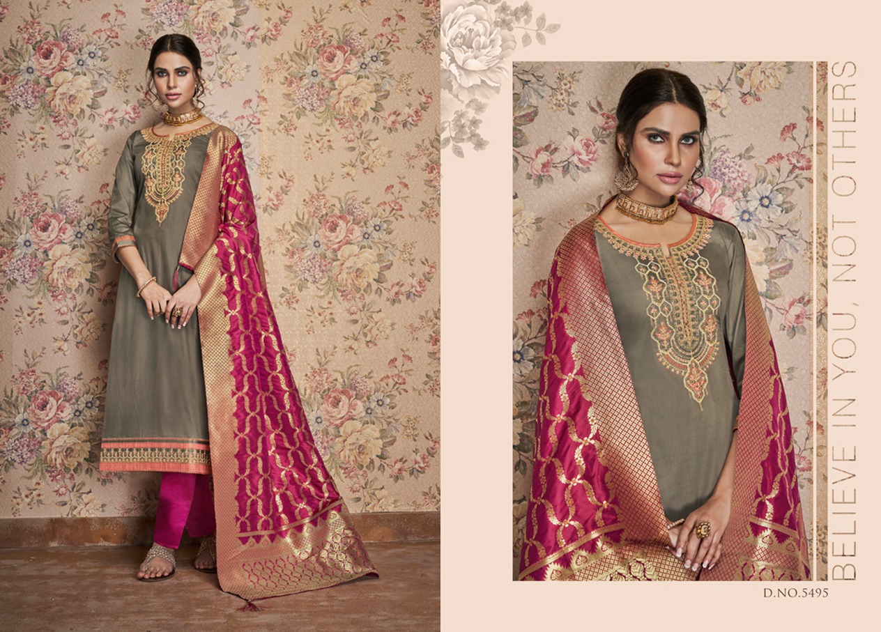 Kessi virasat vol 6 gorgeous stunning look jam silk with khatli work Salwar suits