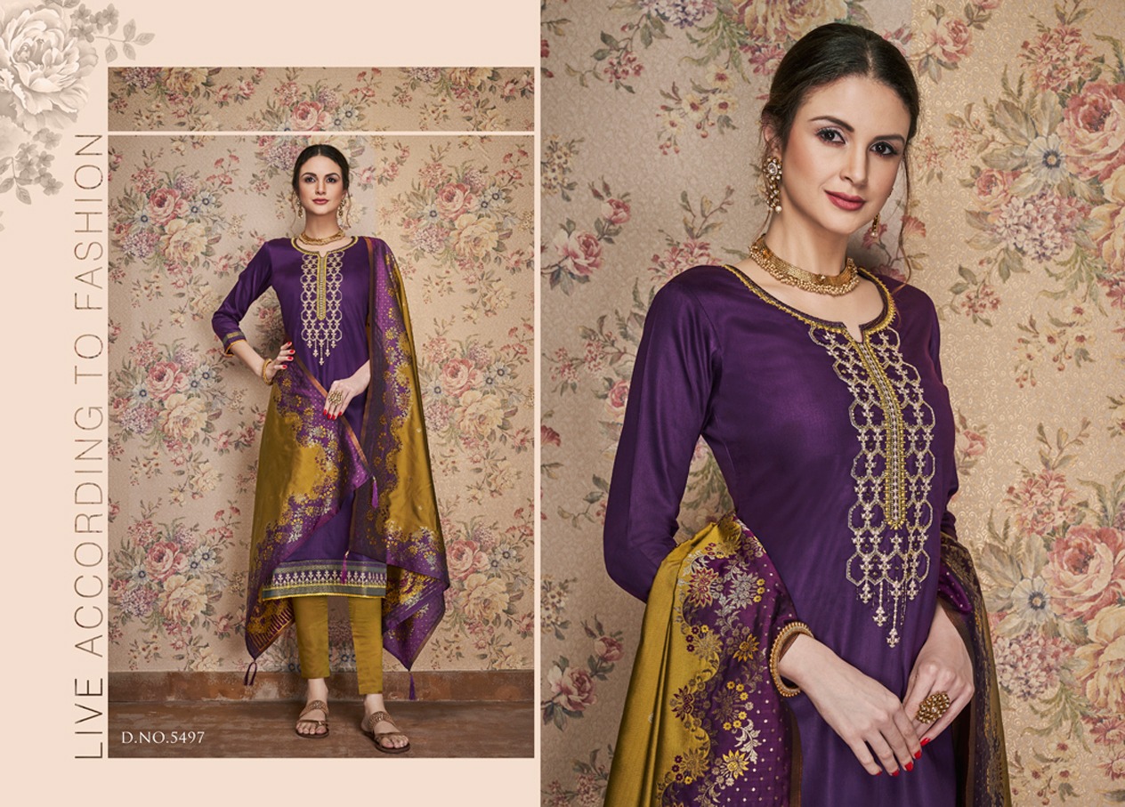 Kessi virasat vol 6 gorgeous stunning look jam silk with khatli work Salwar suits