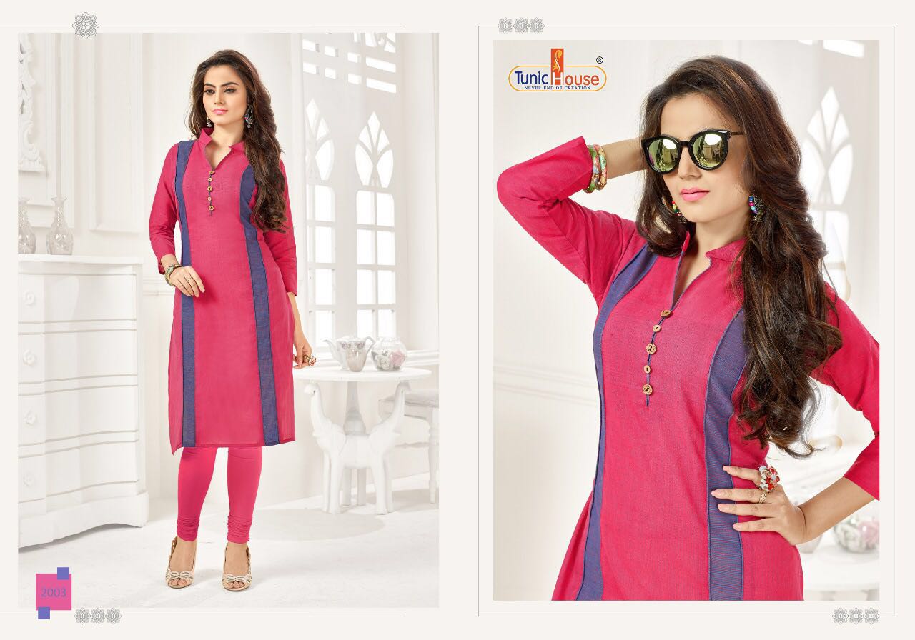 Tunic house sky vol 9 charming look cotton handloom beautifull Kurties