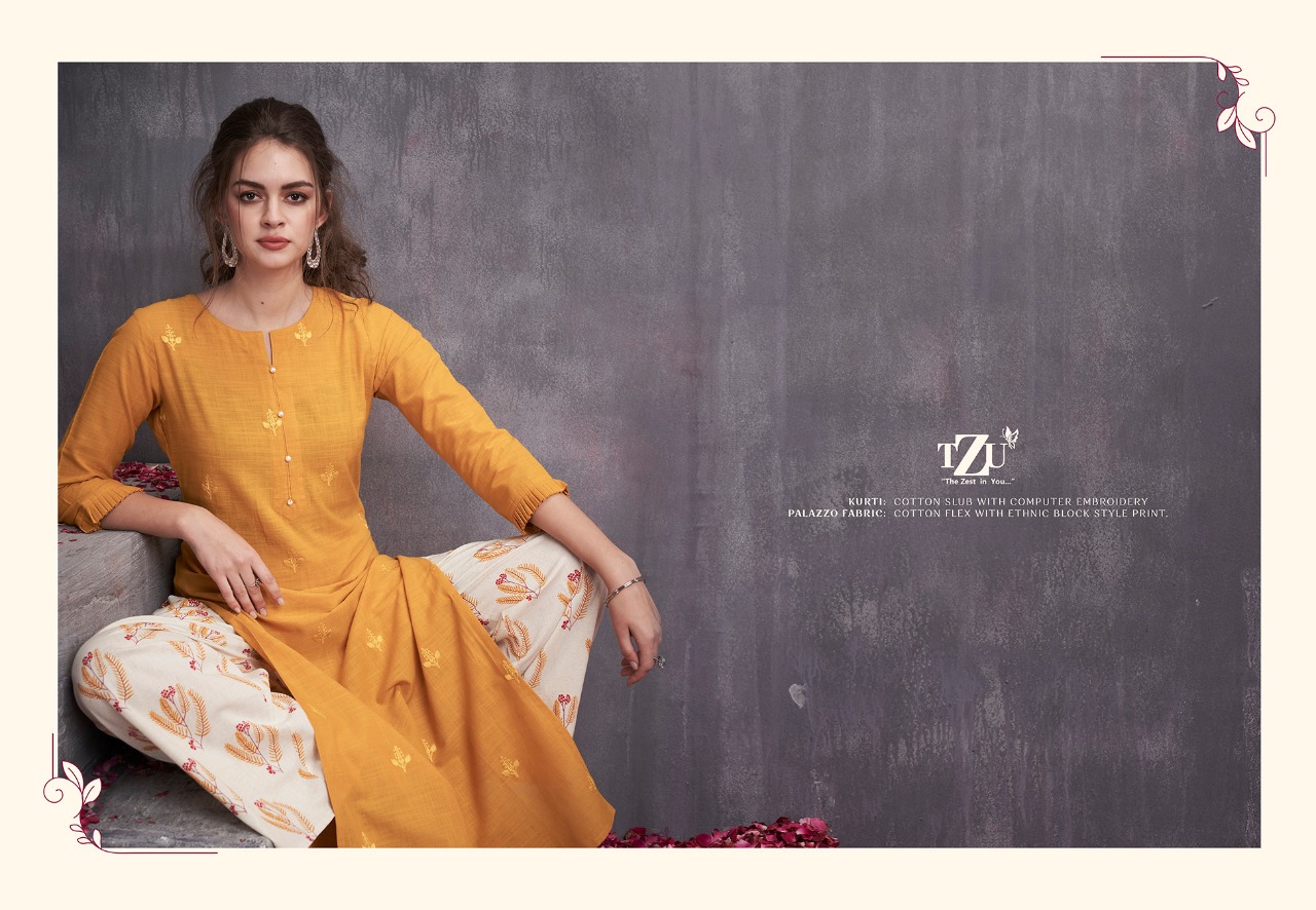 Tzu Victoria vol 3 stunning look cotton. Embroidered Kurties