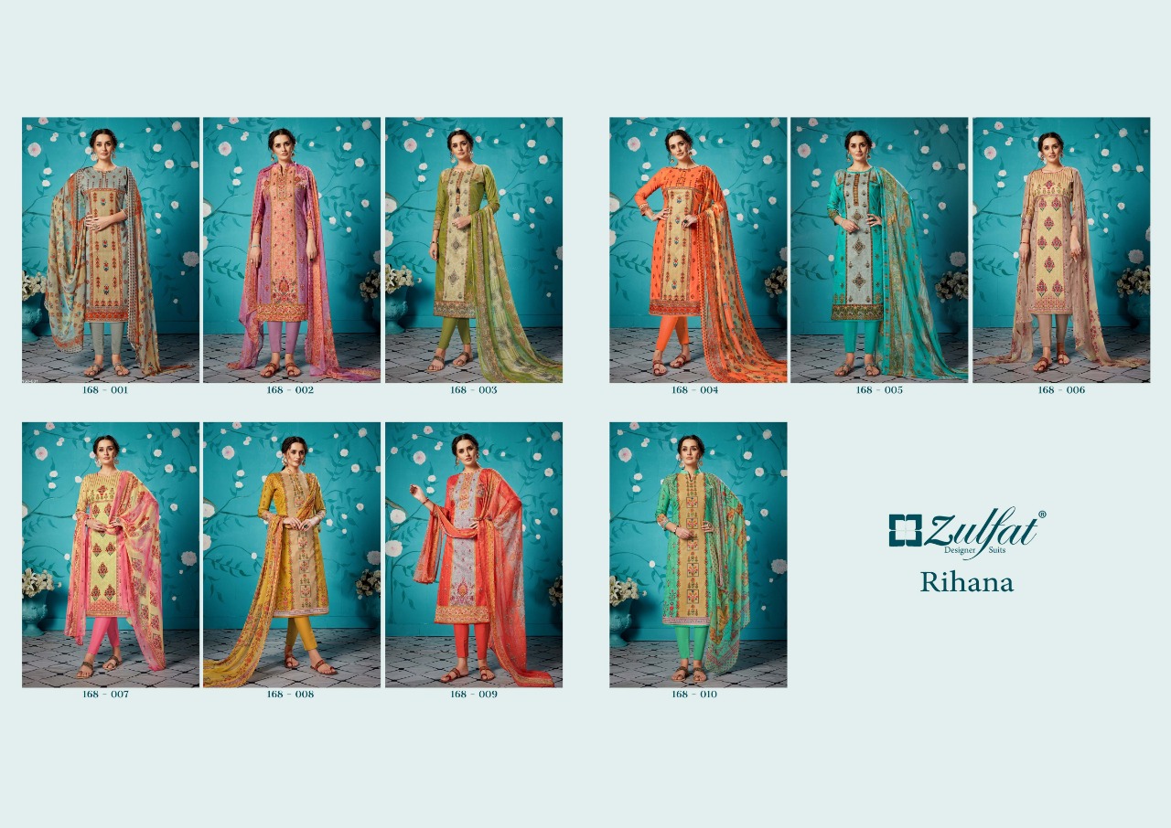 Zulfat rihana innovative style beautifully designed cotton digital print beautifull Salwar suits