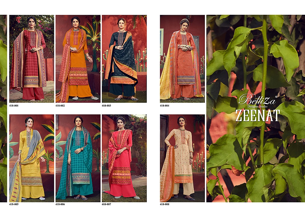 Belliza designer studio zeenat pure cotton salwar suits latest collection