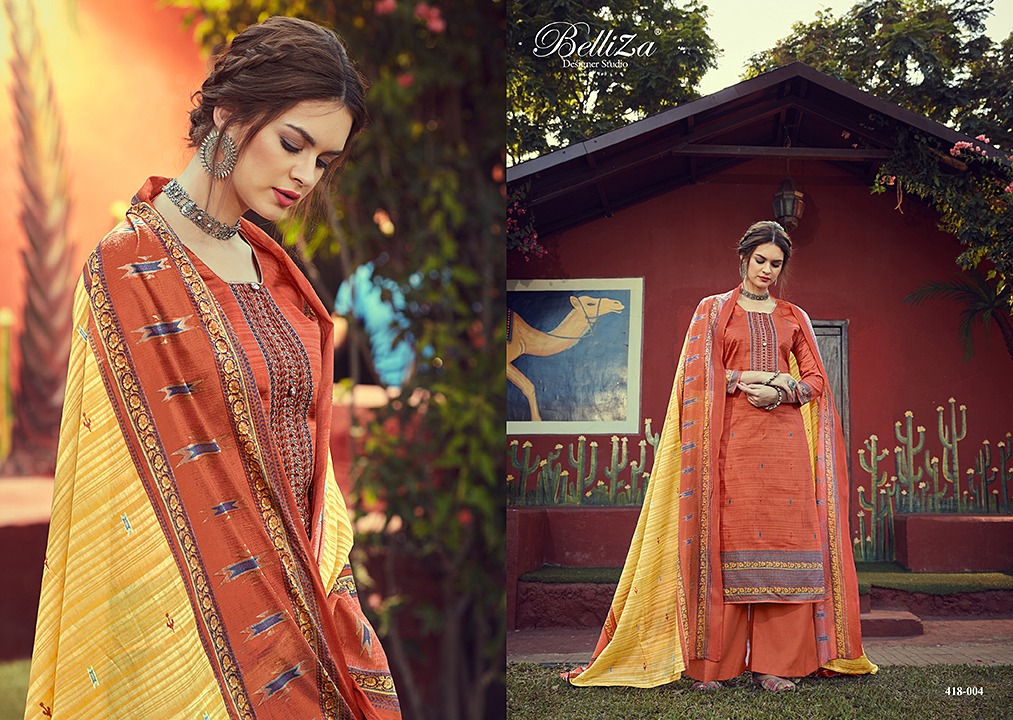 Belliza designer studio zeenat pure cotton salwar suits latest collection