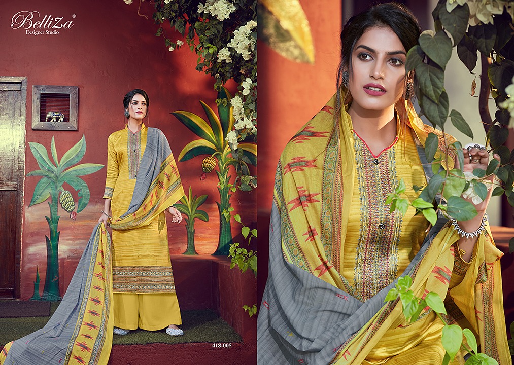 Belliza designer studio zeenat pure cotton salwar suits latest collection