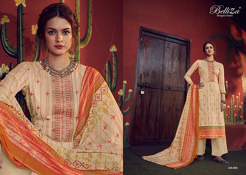 Belliza designer studio zeenat pure cotton salwar suits latest collection