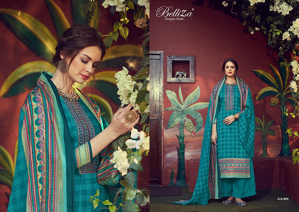 Belliza designer studio zeenat pure cotton salwar suits latest collection