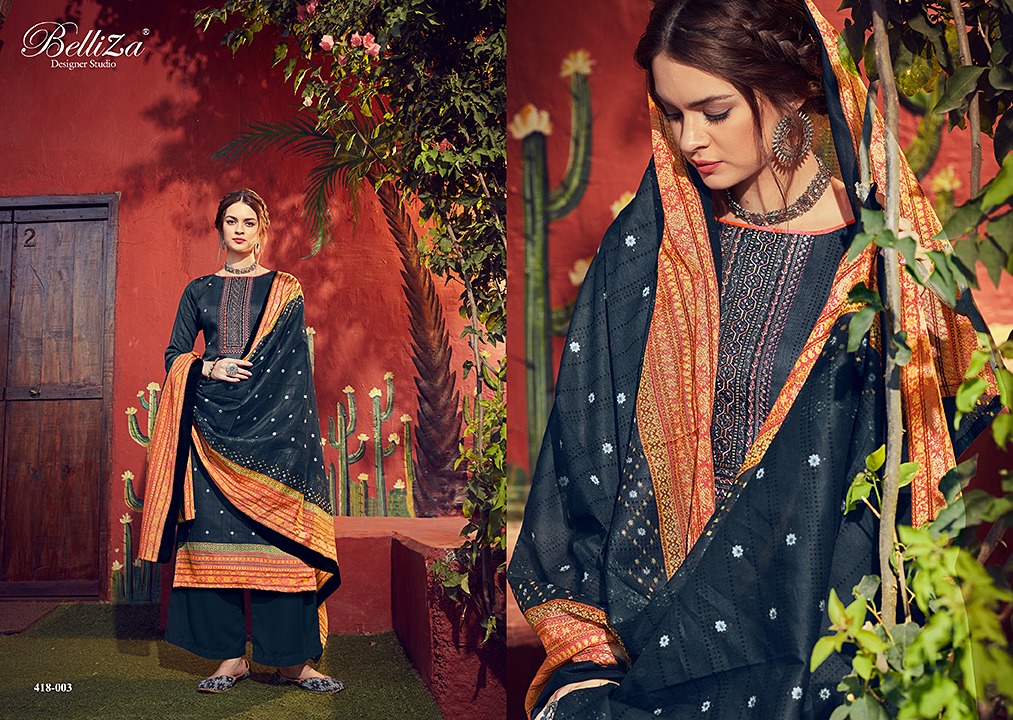 Belliza designer studio zeenat pure cotton salwar suits latest collection