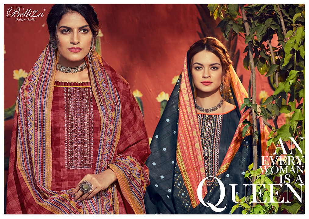 Belliza designer studio zeenat pure cotton salwar suits latest collection