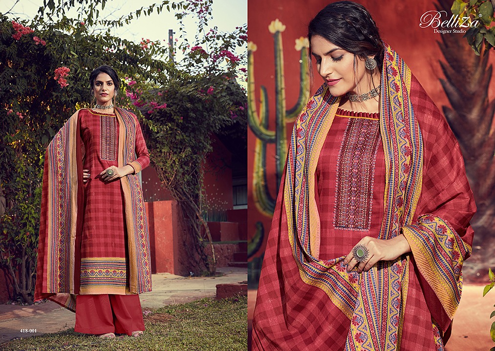 Belliza designer studio zeenat pure cotton salwar suits latest collection