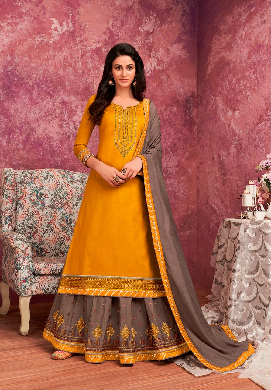 Rangoon panihari designer kurta with lehenga collection dealer