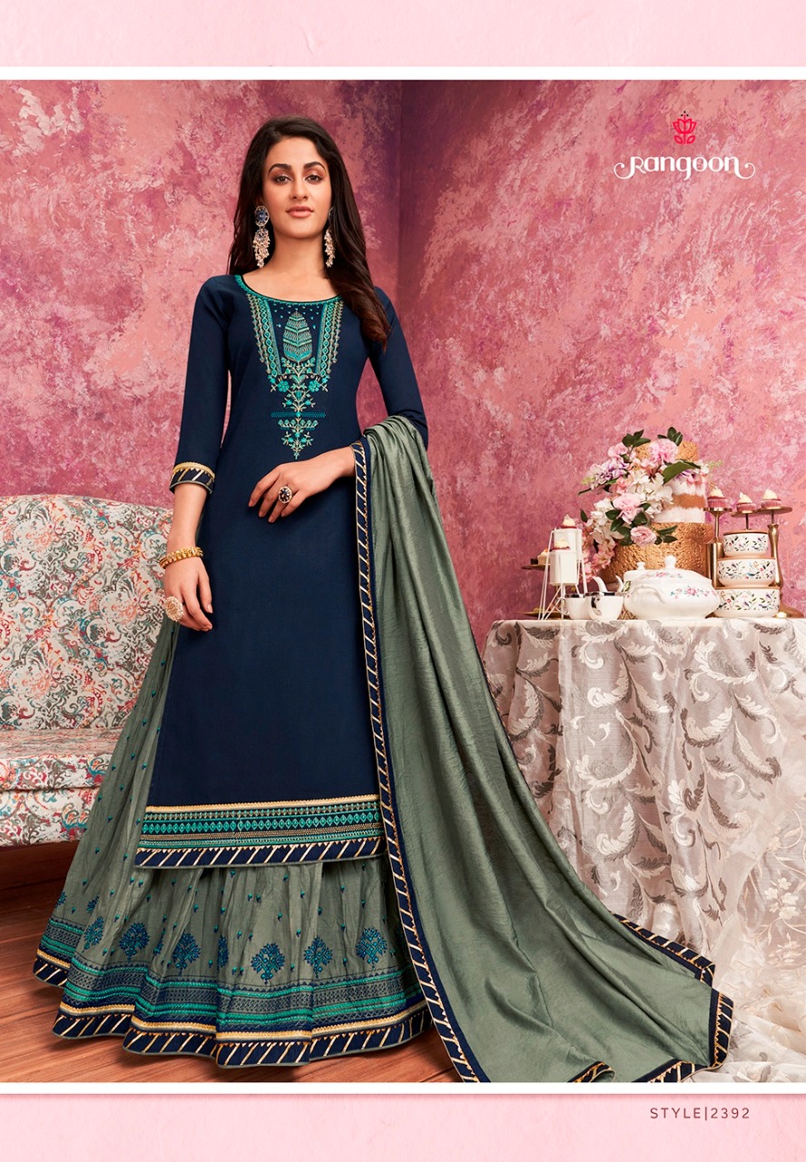 Rangoon panihari designer kurta with lehenga collection dealer