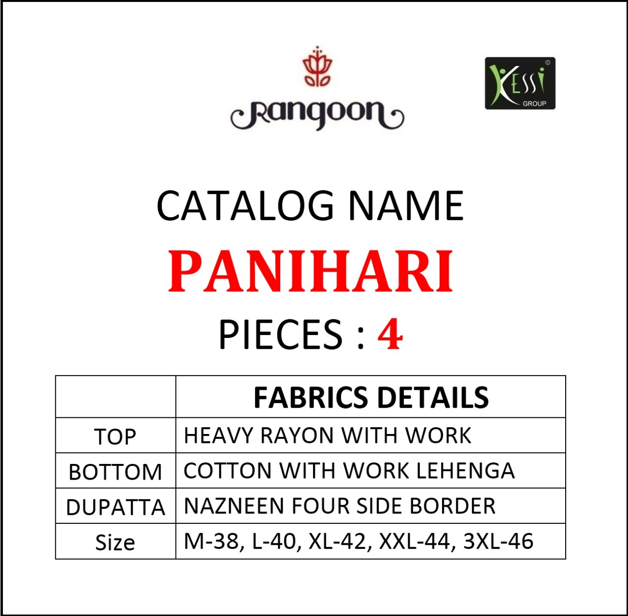 Rangoon panihari designer kurta with lehenga collection dealer