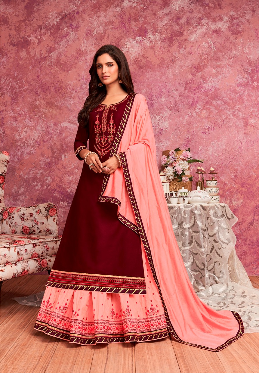 Rangoon panihari designer kurta with lehenga collection dealer