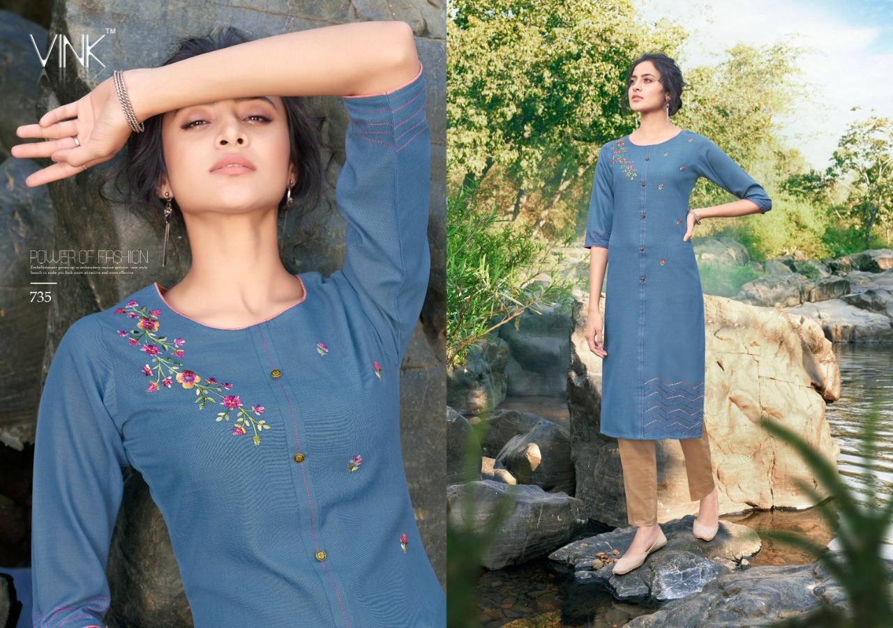 Vink rio vol 4 party wear embroidered kurti at wholesale rate