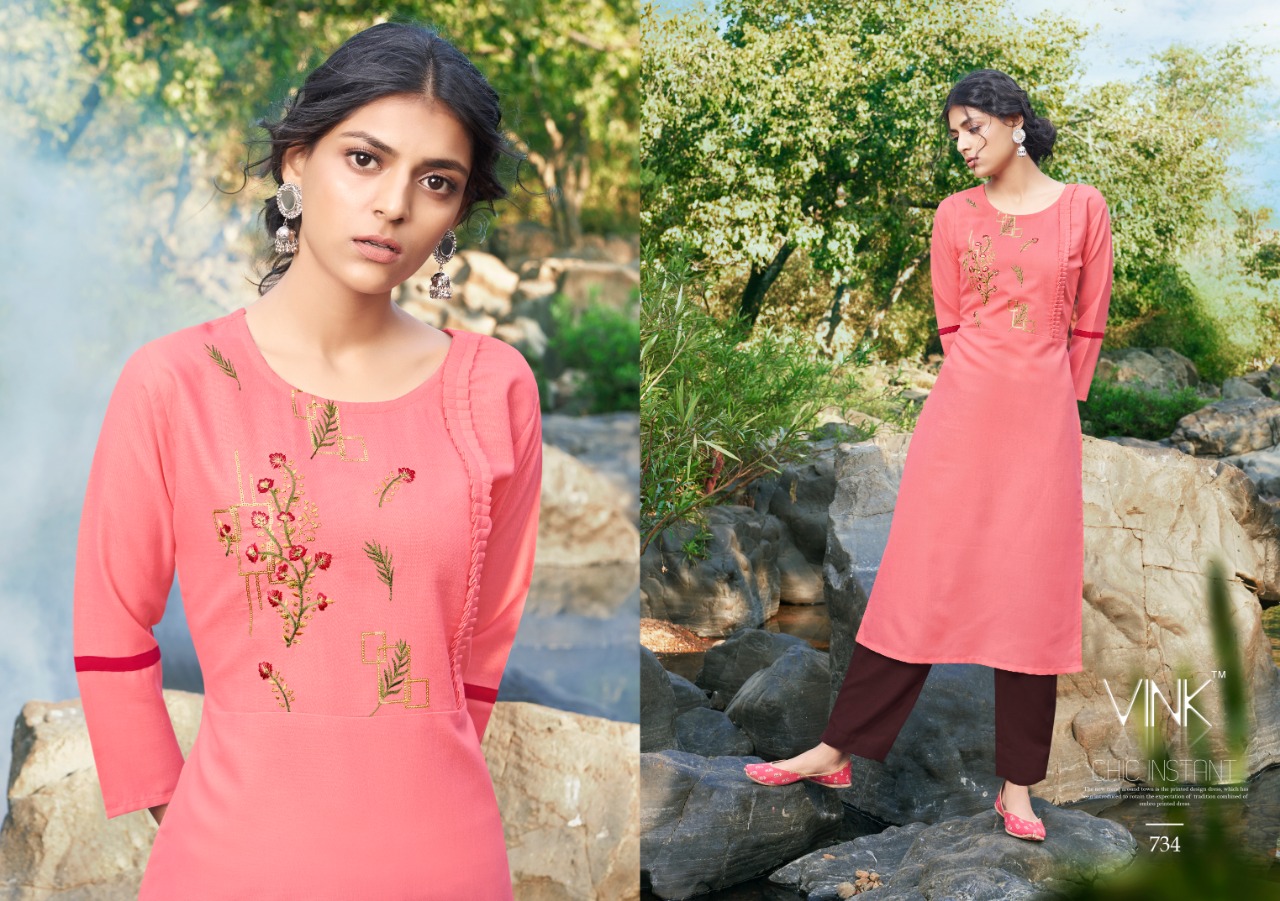 Vink rio vol 4 party wear embroidered kurti at wholesale rate