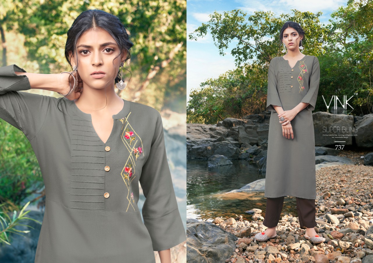 Vink rio vol 4 party wear embroidered kurti at wholesale rate