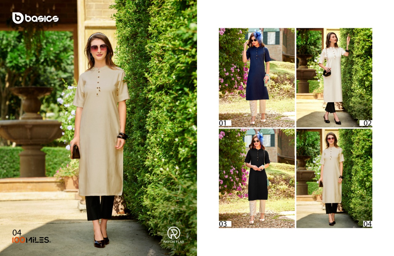 100 miles basics beautiful rayon casual wear kurties collection wholsaler