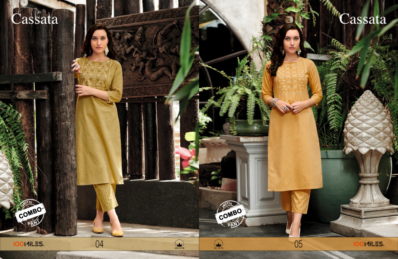 100 miles CASSATA kurti with bottom catalog