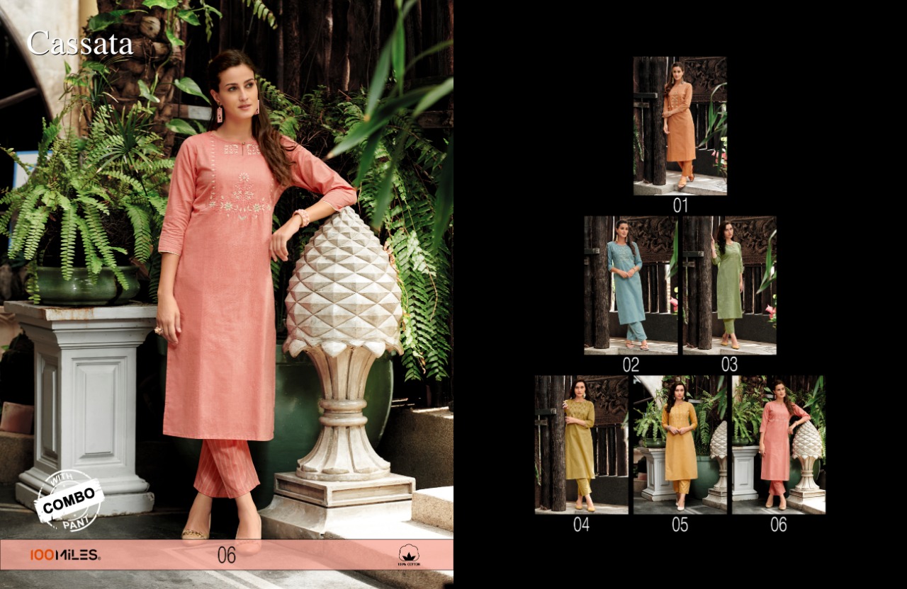 100 miles CASSATA kurti with bottom catalog