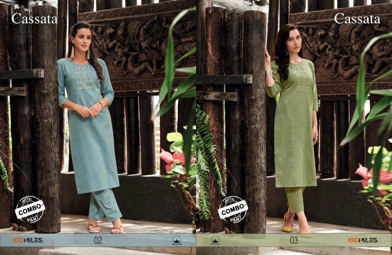 100 miles CASSATA kurti with bottom catalog