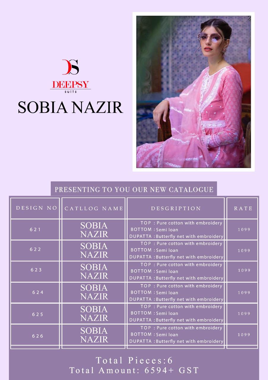 Deepsy sobia nazir cotton embroidered salwar Suits exporter