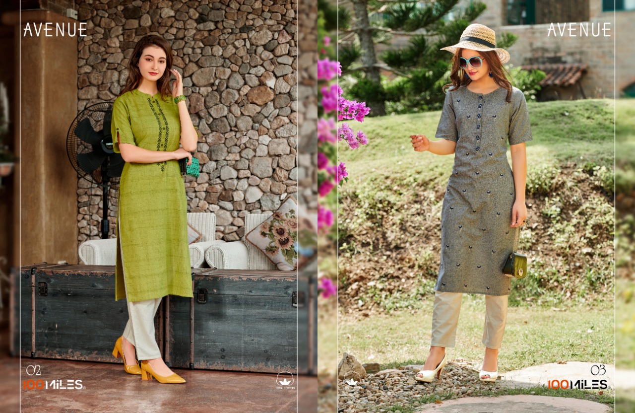 100 miles Avenue a line fancy cotton kurties at best rates online