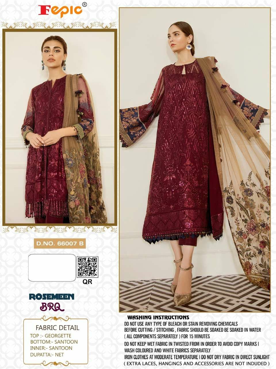 FEPIC Brq nx 66007 b Salwar Kameez Georgette Singles