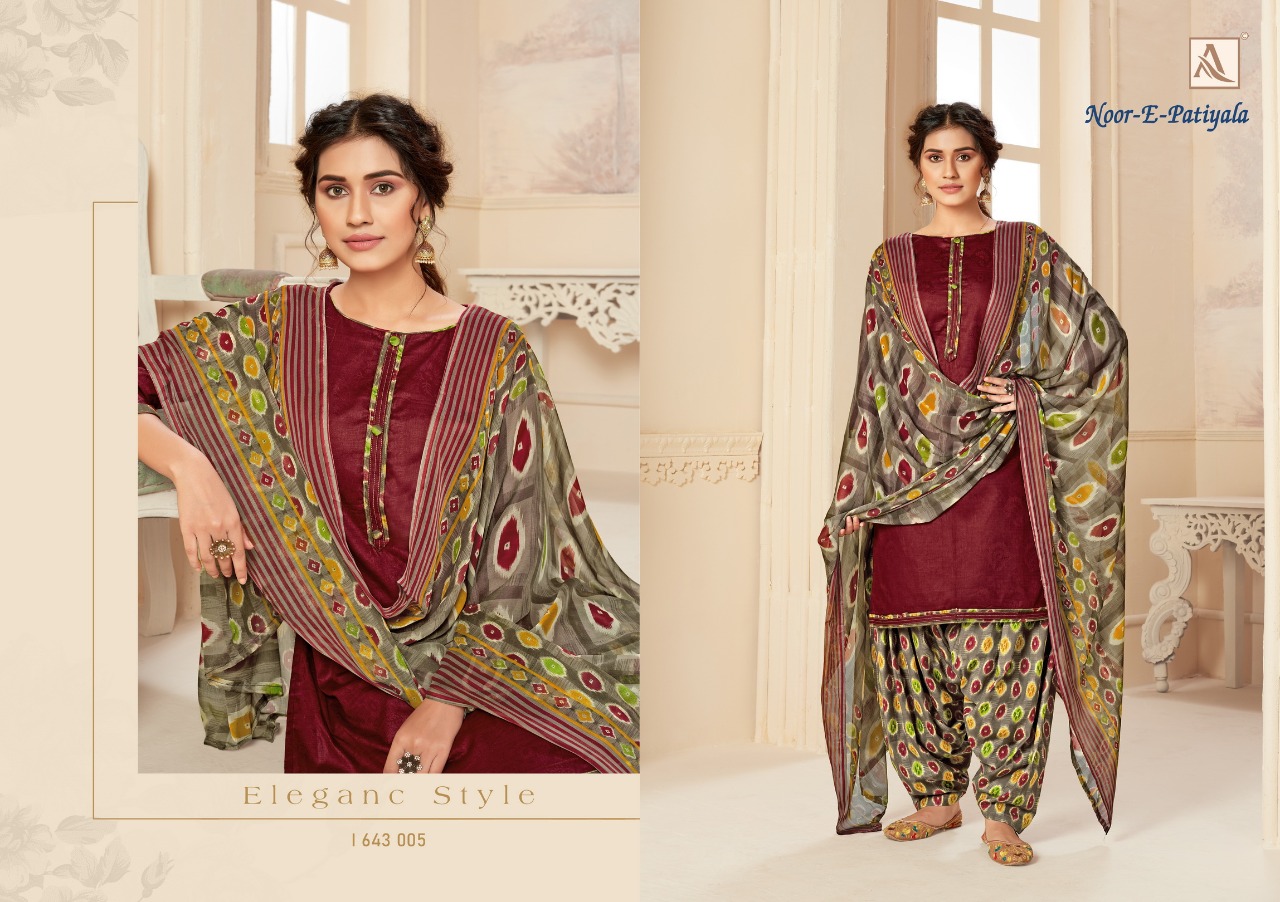 Alok suits noor e patiyala Fashionable patiyala suits collection