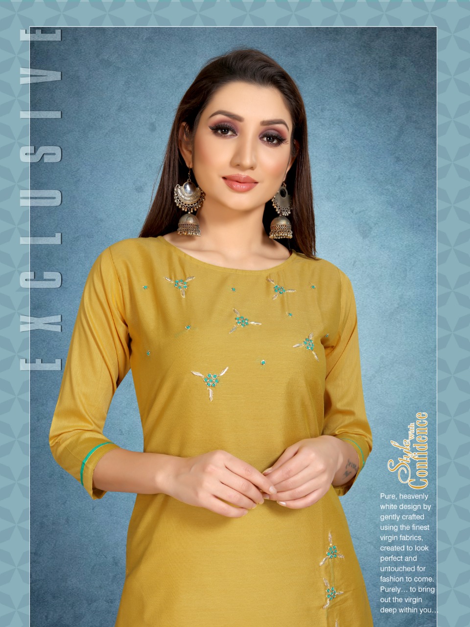 apple nazakat occasion handwork kurti with dupatta catalog