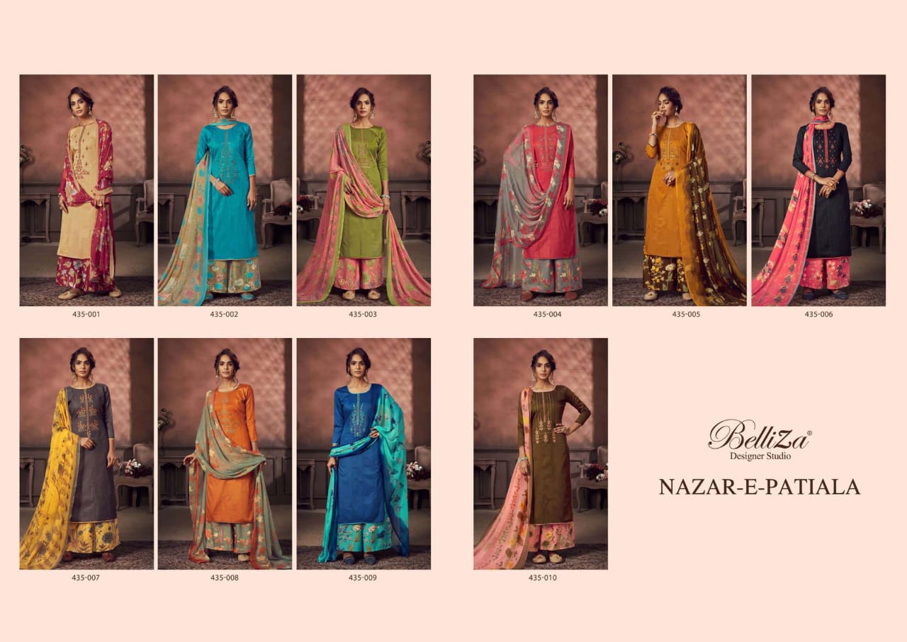 Belliza designer studio nazar e patiala vol 3 cotton print  salwar suits at wholesale rate catalog