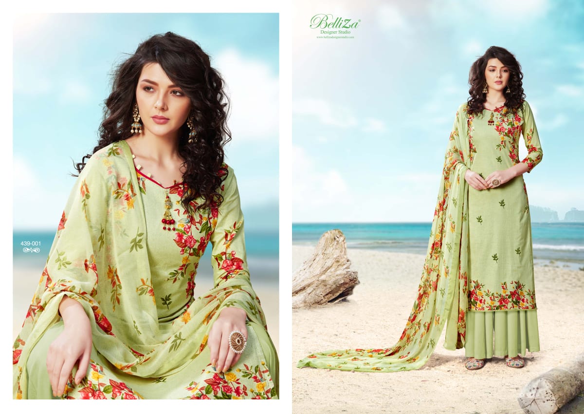 Belliza designer studio nazrana digital printed pure cotton salwar suits exporter