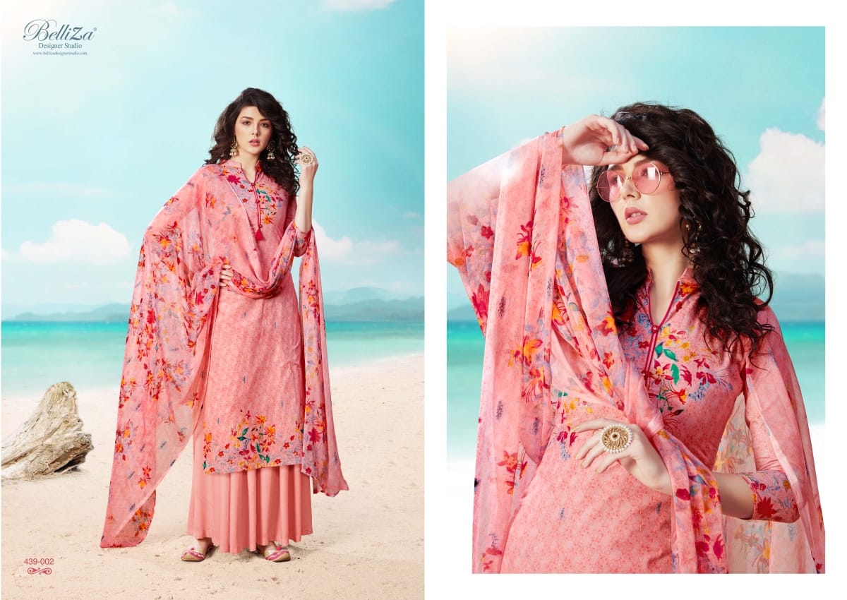 Belliza designer studio nazrana digital printed pure cotton salwar suits exporter