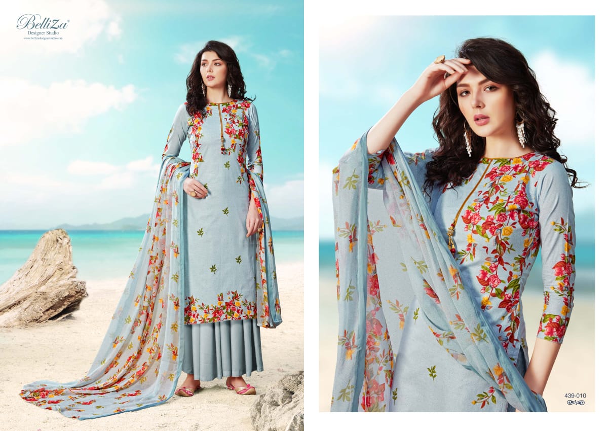 Belliza designer studio nazrana digital printed pure cotton salwar suits exporter