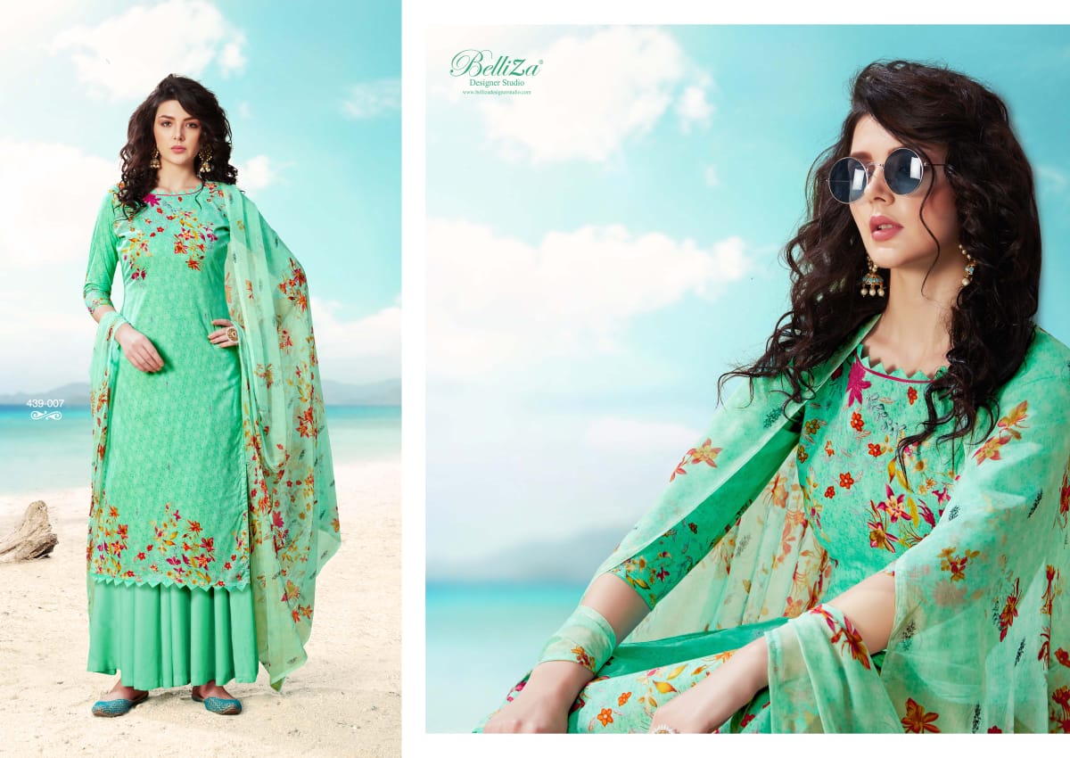 Belliza designer studio nazrana digital printed pure cotton salwar suits exporter