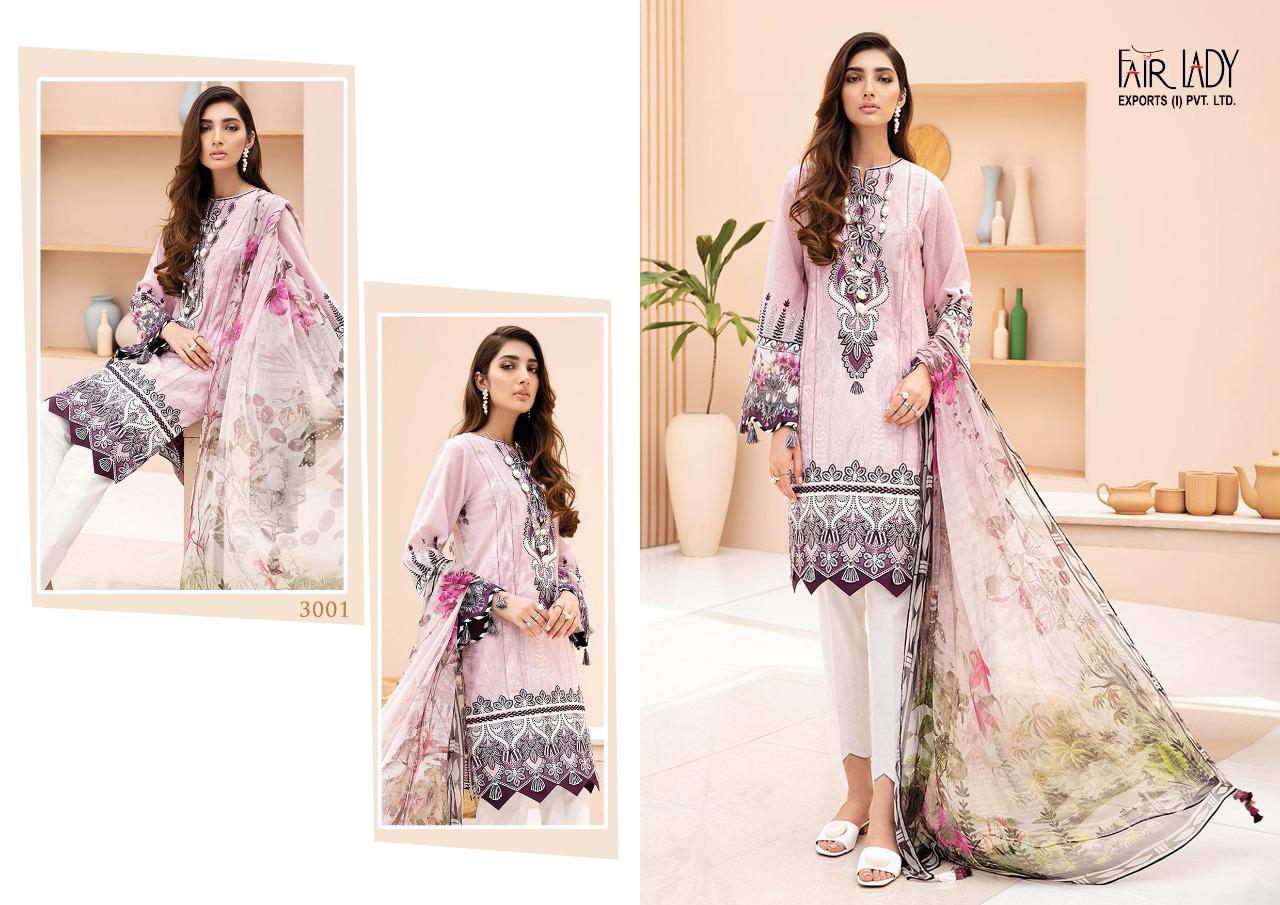 Fairlady iris vol 2 printed pakistani dress Material with lawn  and chiffon dupatta catalog