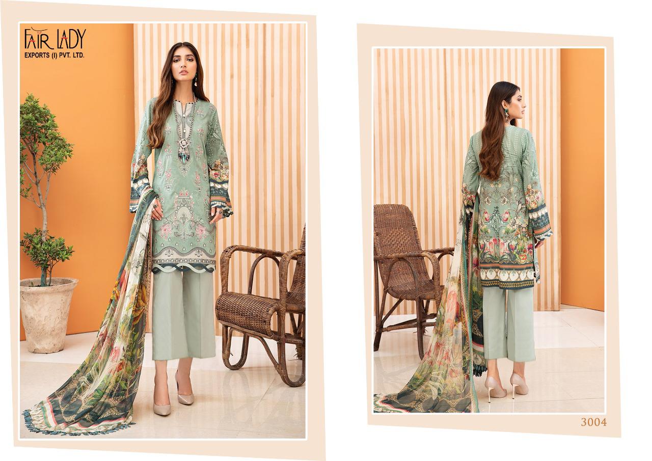 Fairlady iris vol 2 printed pakistani dress Material with lawn  and chiffon dupatta catalog