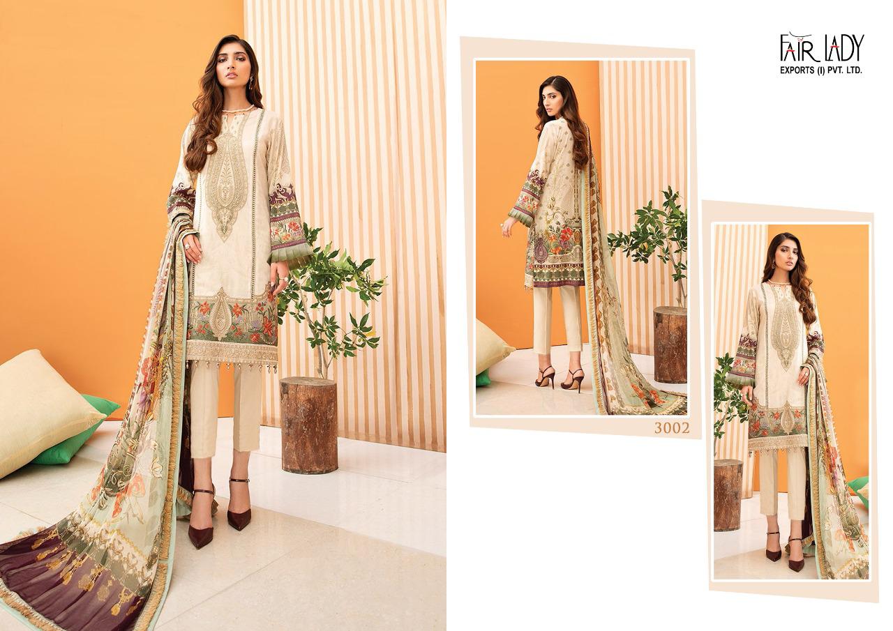 Fairlady iris vol 2 printed pakistani dress Material with lawn  and chiffon dupatta catalog