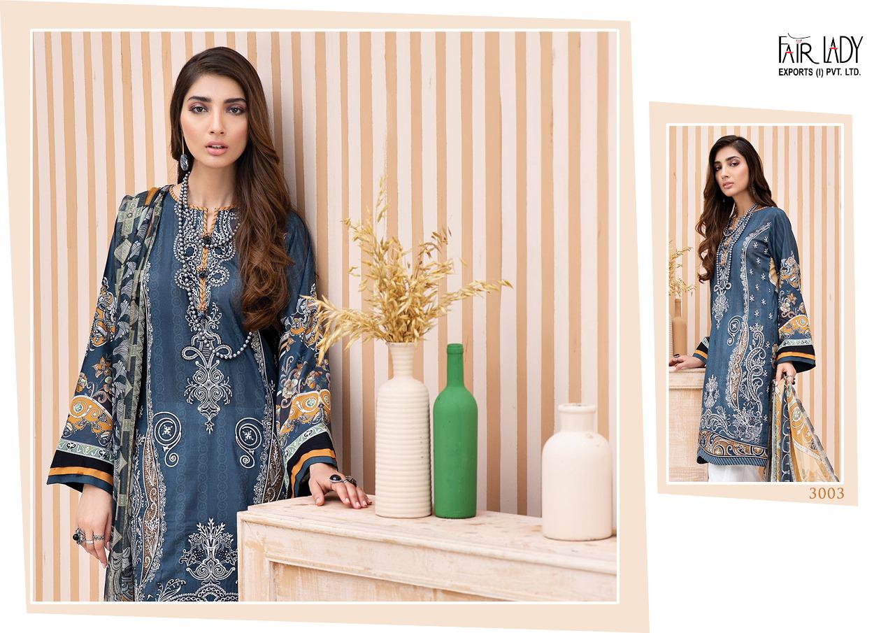 Fairlady iris vol 2 printed pakistani dress Material with lawn  and chiffon dupatta catalog