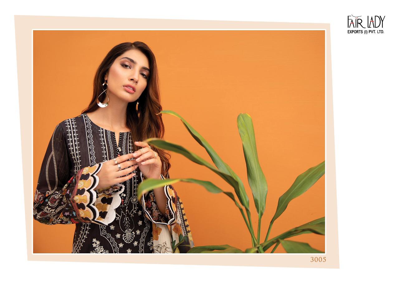 Fairlady iris vol 2 printed pakistani dress Material with lawn  and chiffon dupatta catalog