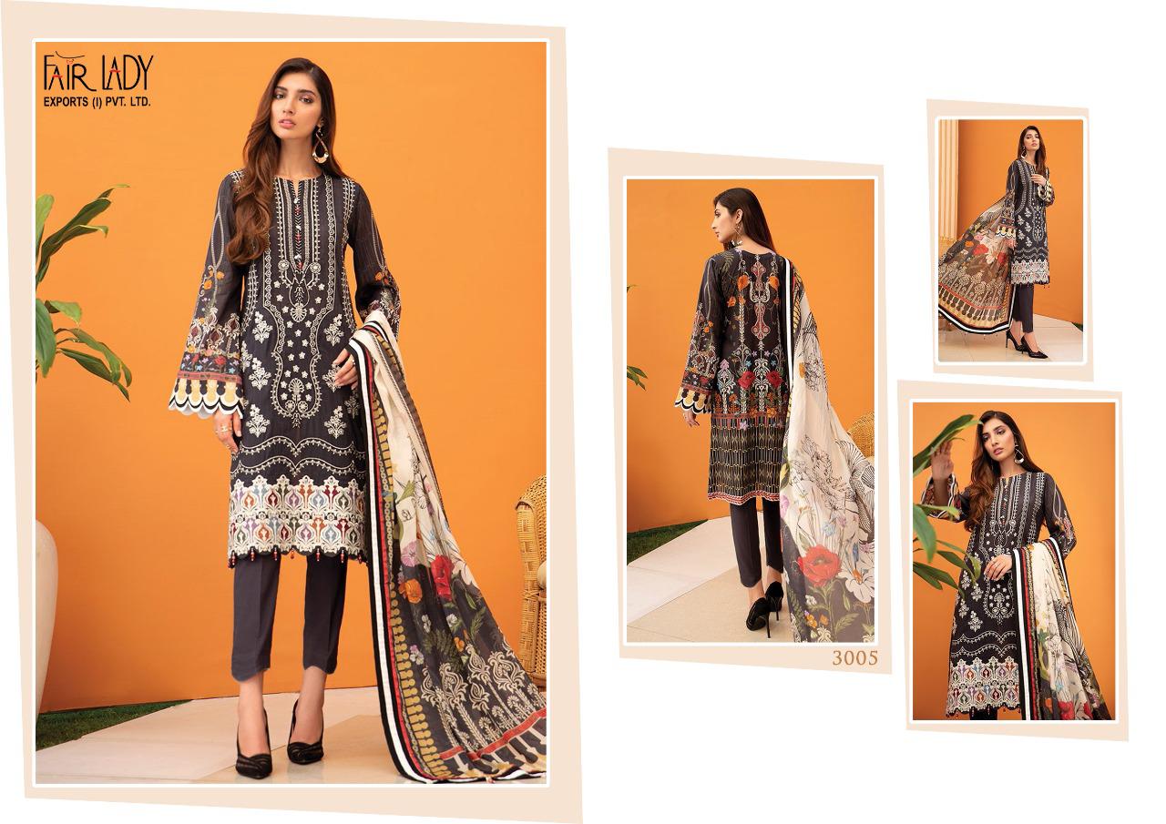 Fairlady iris vol 2 printed pakistani dress Material with lawn  and chiffon dupatta catalog