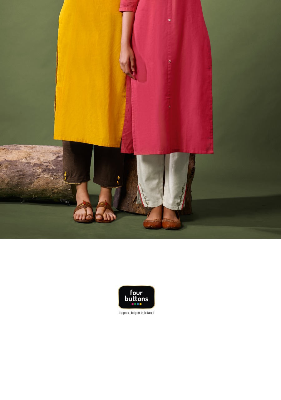 four buttons rozana beautiful kurties with bottom collection at wholesale price catalog