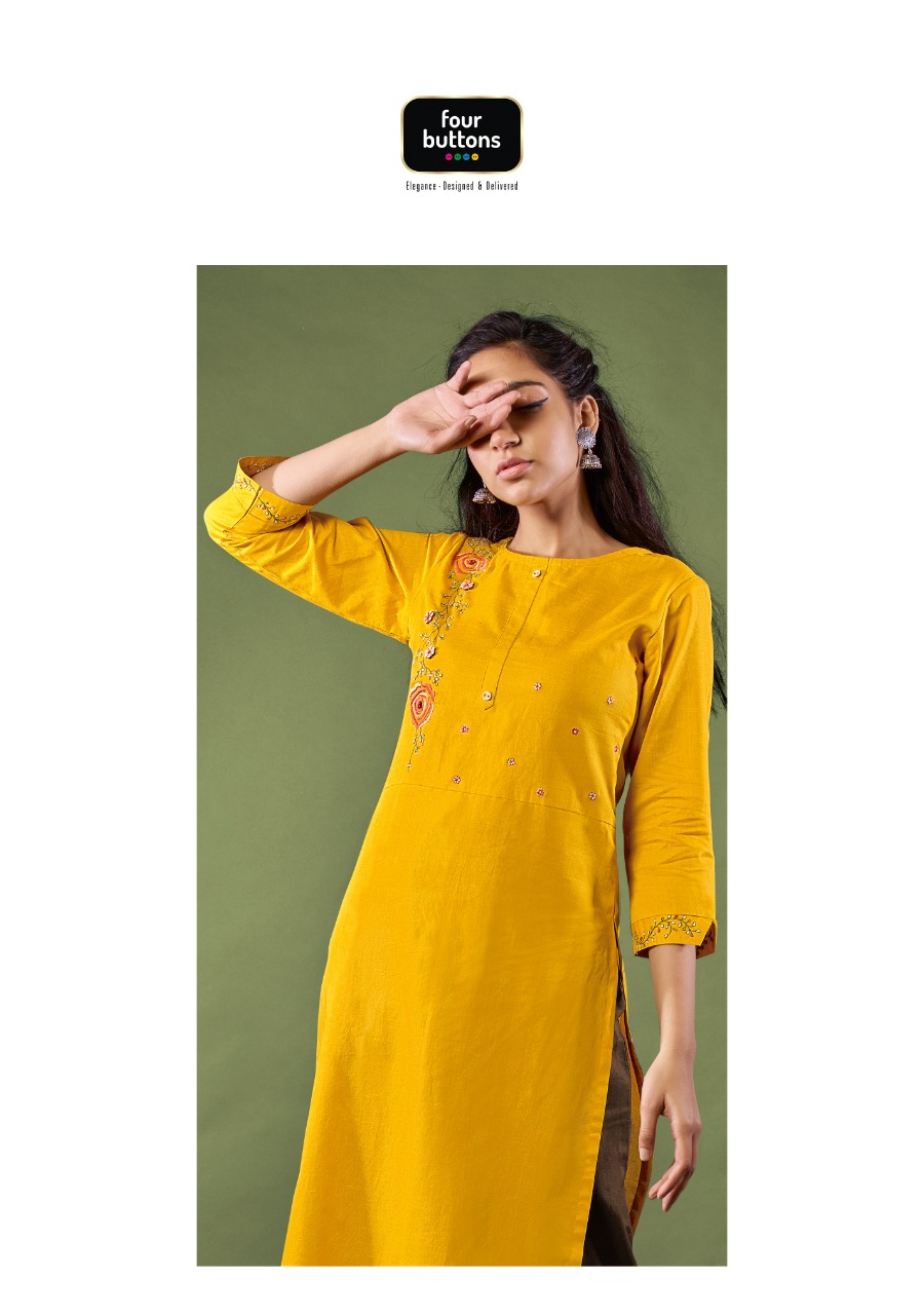 four buttons rozana beautiful kurties with bottom collection at wholesale price catalog