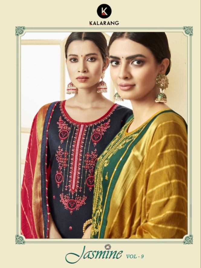 Kalarang jasmine vol 9 embroidered cotton salwar suits Material dealer