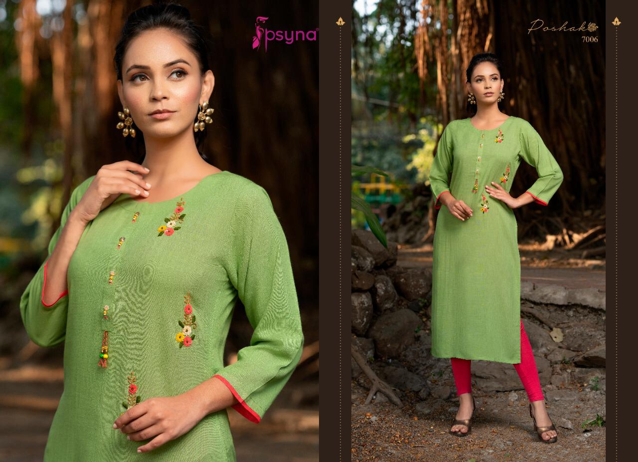 Psyna poshak vol 7 rayon slub  Stylish handwork Kurties Catalog