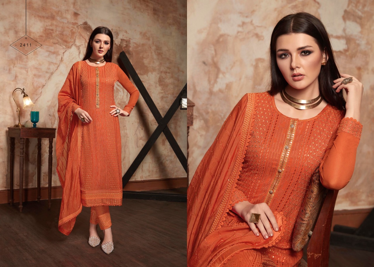 Rangoon royal touch top bottom with dupatta ready to wear collection