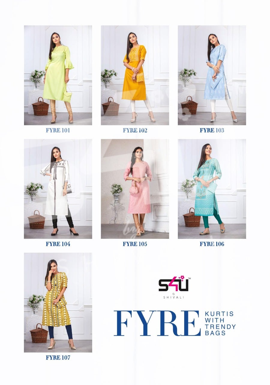 S4U by shivali fyre vol 1 kurties with designer bags at best price online